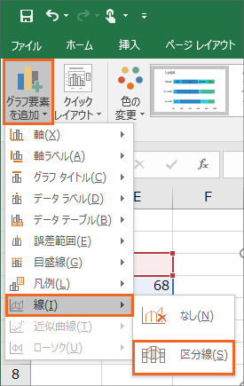 区分線で積み上げ系の棒グラフを比べやすく Excel エクセル