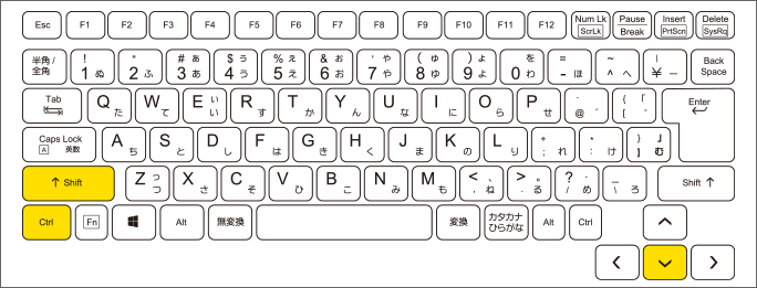 ShiftとCtrlキーを押したまま↓キーを押す