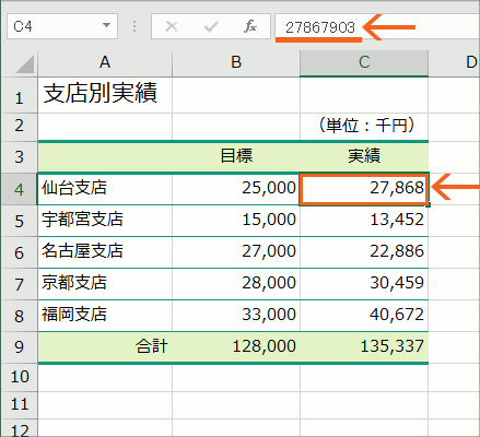 単位を千円や百万円にして それ未満の桁を省略する Excel エクセル